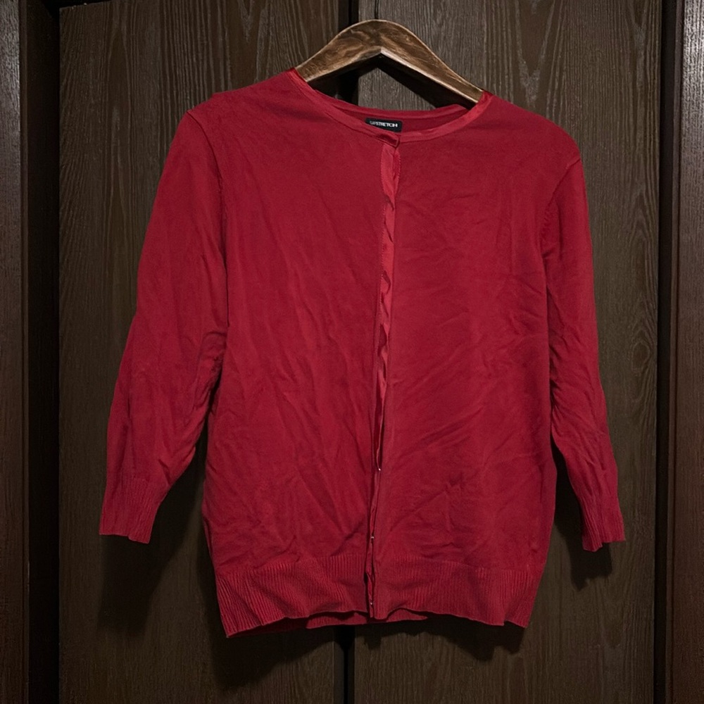 Gap ribbon trimmed cardigan, 3/4 sleeve